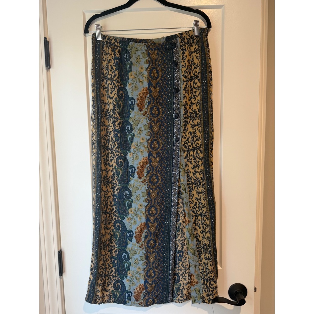 Vintage Jennifer Collins 2 Piece Rayon Skirt Set Artsy Boho - Picture 4 of 7